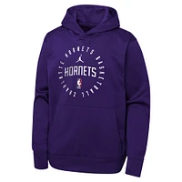 Youth Jordan Brand Purple Charlotte Hornets Performance Practice Spotlight Pullover Hoodie