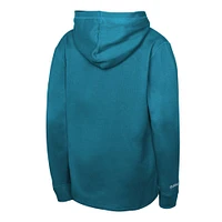 Youth Mitchell & Ness Teal Charlotte Hornets Hardwood Classics Lightweight Thermal Long Sleeve Hoodie T-Shirt