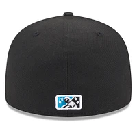 Men's New Era Black Charlotte Knights Authentic Collection Alternate Logo 59FIFTY Fitted Hat