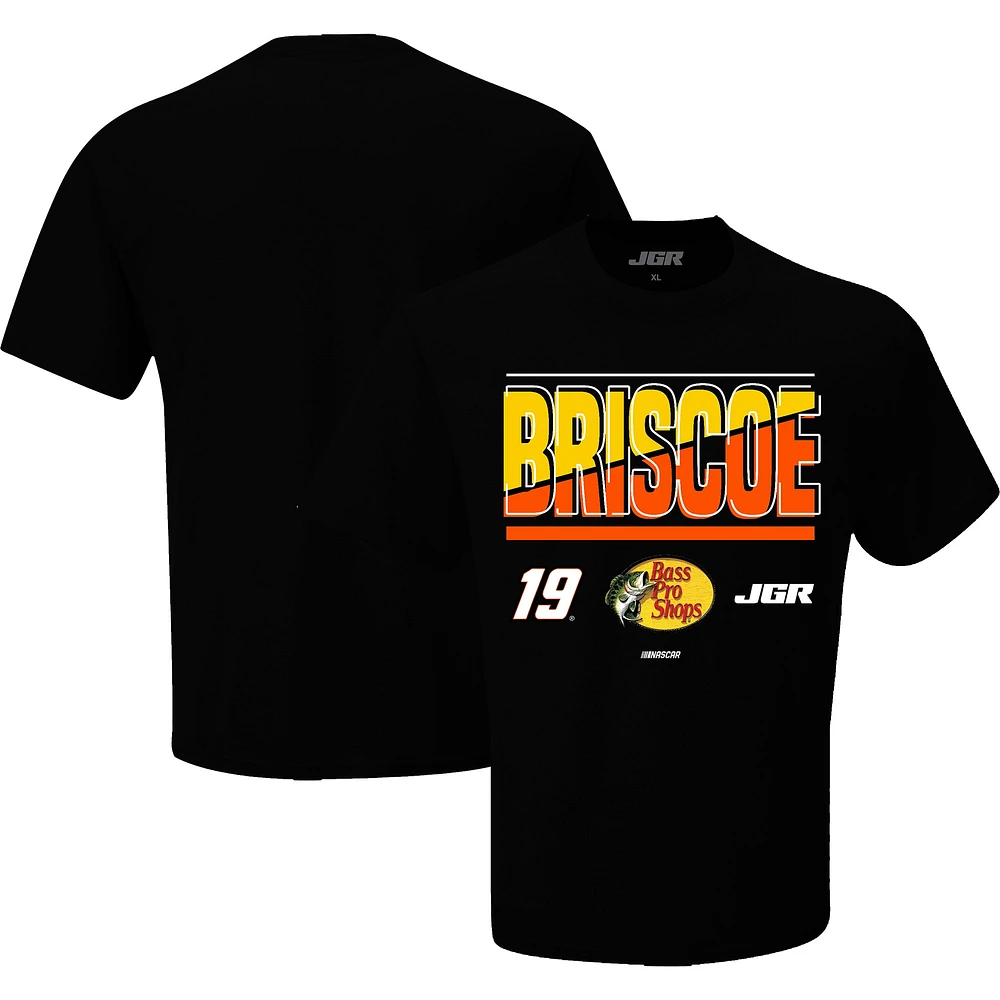 T-shirt noir avec nom et numéro Chase Briscoe Bass Pro Shops pour homme de la collection Joe Gibbs Racing Team