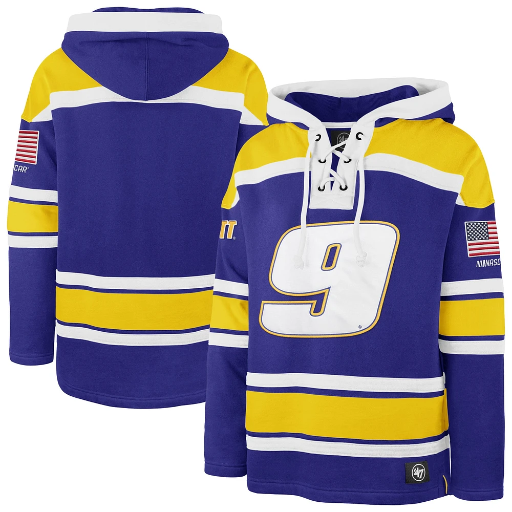 Men's '47  Royal Chase Elliott Superior Lacer Pullover Hoodie