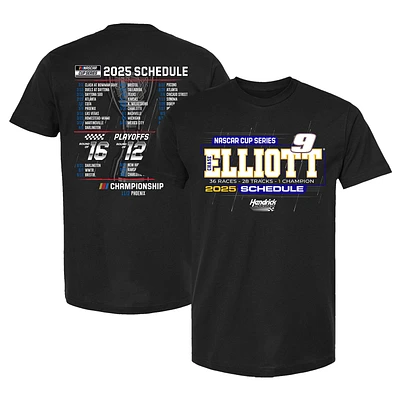 T-shirt noir pour homme de la collection Hendrick Motorsports Team Chase Elliott 2025 NASCAR Cup Series