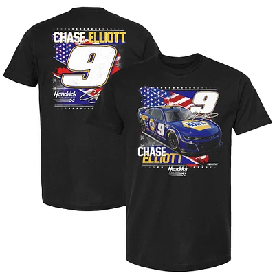 T-shirt patriotique noir pour homme de la collection Hendrick Motorsports Team Chase Elliott NAPA