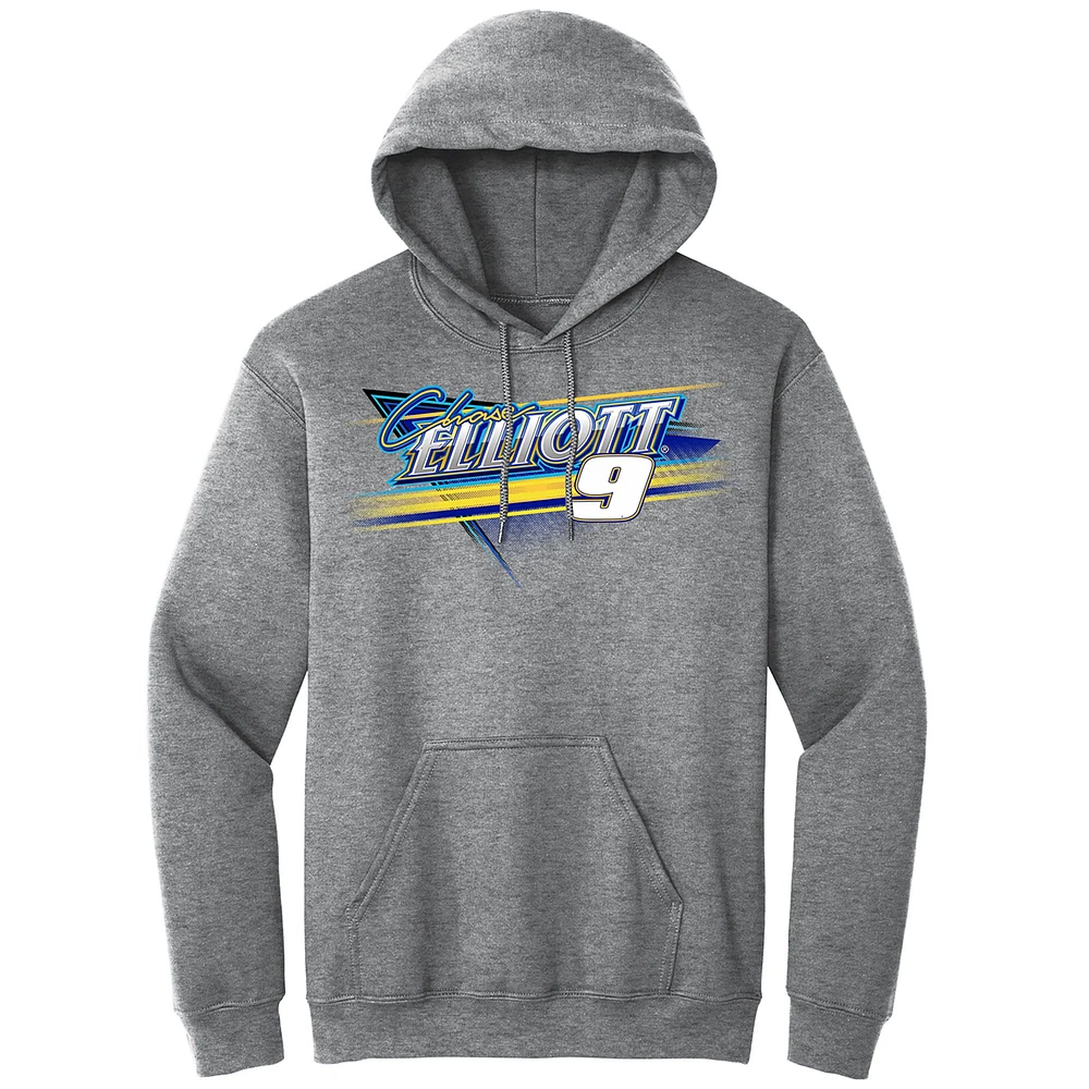 Men's Hendrick Motorsports Team Collection  Heather Gray Chase Elliott Car Pullover Hoodie