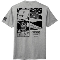Men's Hendrick Motorsports Team Collection Heather Gray Chase Elliott NAPA Flag T-Shirt