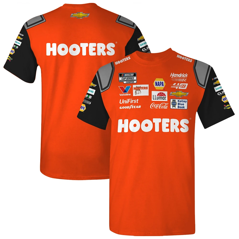 Men's Hendrick Motorsports Team Collection Orange/Black Chase Elliott Hooters Uniform T-Shirt