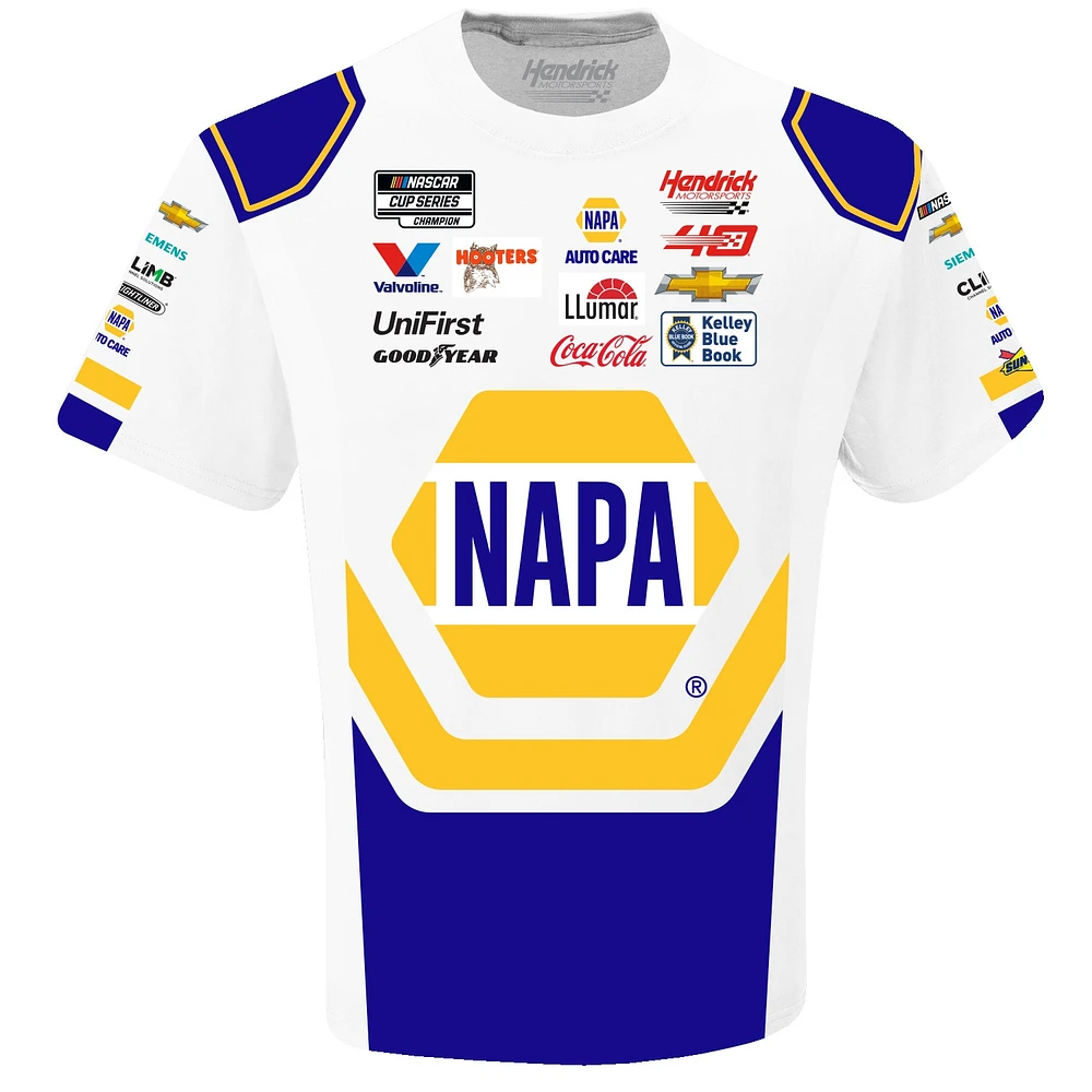 Men's Hendrick Motorsports Team Collection  White/Blue Chase Elliott NAPA Uniform T-Shirt
