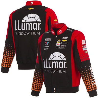 Veste d'uniforme en sergé à boutons-pression Chase Elliott Llumar pour homme de JH Design noir/rouge