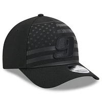 Men's New Era Black Chase Elliott American Flag 9FORTY M-Crown A-Frame Adjustable Hat