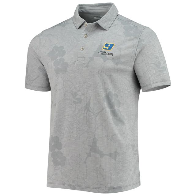 Polo Tommy Bahama gris Chase Elliott Miramar Blooms pour homme