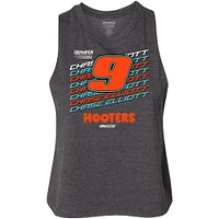Women's Hendrick Motorsports Team Collection  Heather Charcoal Chase Elliott Hooters Racer Back Tank Top