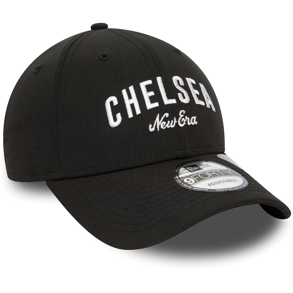 Men's New Era Black Chelsea Wordmark Repreve 9FORTY Adjustable Hat