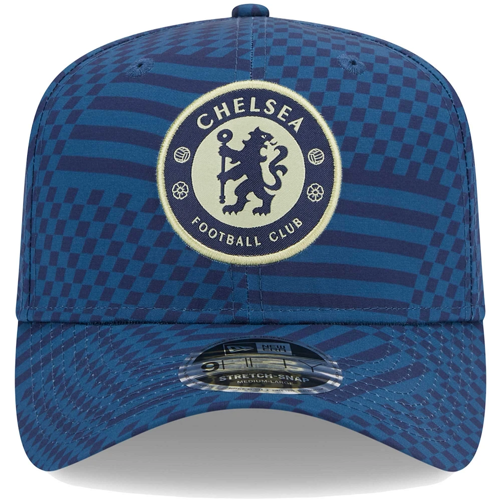 Men's New Era Navy Chelsea Allover 9FIFTY Snapback Hat