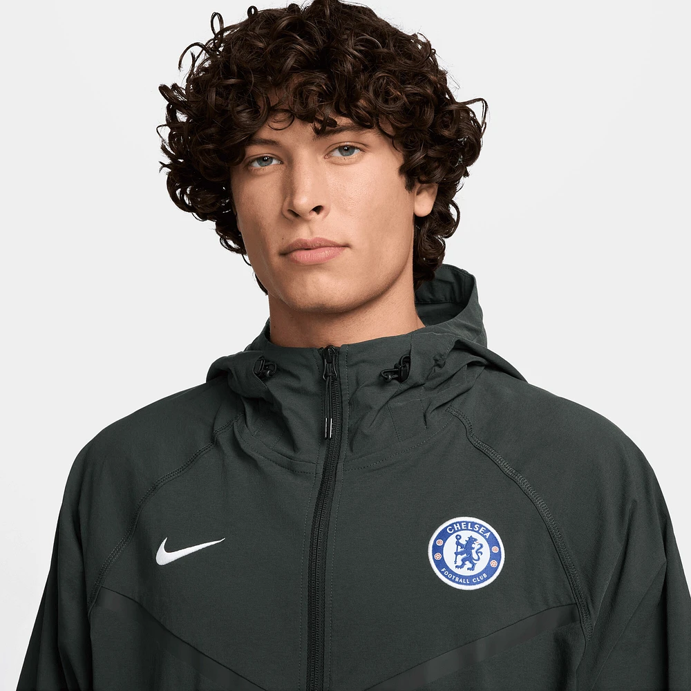 Men's Nike Dark Green Chelsea Tech Fleece Raglan Full-Zip Hoodie