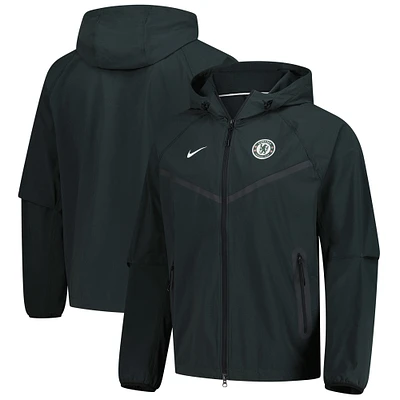 Men's Nike Dark Green Chelsea Tech Fleece Raglan Full-Zip Hoodie