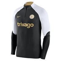 Haut à manches longues avec fermeture éclair quart de performance Nike Chelsea Strike Drill 2023/24 pour Homme - Bleu marine