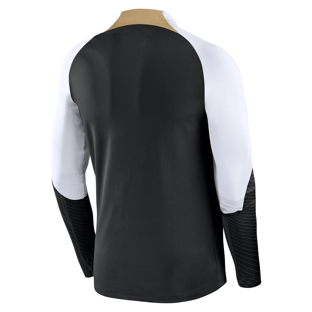 Haut à manches longues avec fermeture éclair quart de performance Nike Chelsea Strike Drill 2023/24 pour Homme - Bleu marine