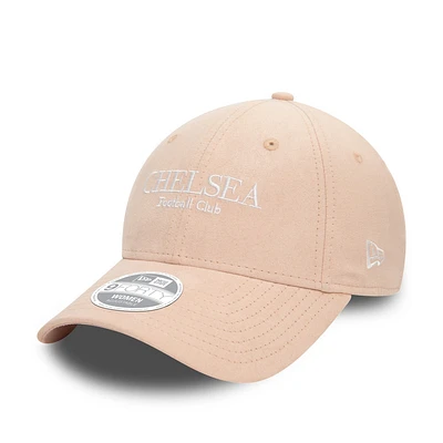 Casquette réglable 9FORTY en daim Chelsea rose New Era pour femme