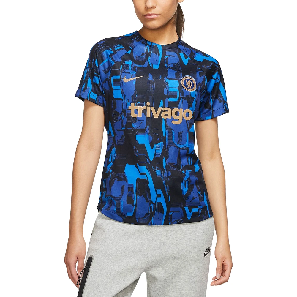 Haut d'avant-match Nike bleu Chelsea 2023/24 Home Academy Pro pour femme