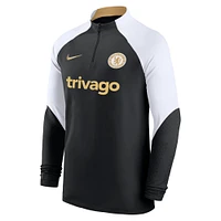 Youth Nike Black Chelsea 2023/24 Strike Drill Performance Raglan Quarter-Zip Top