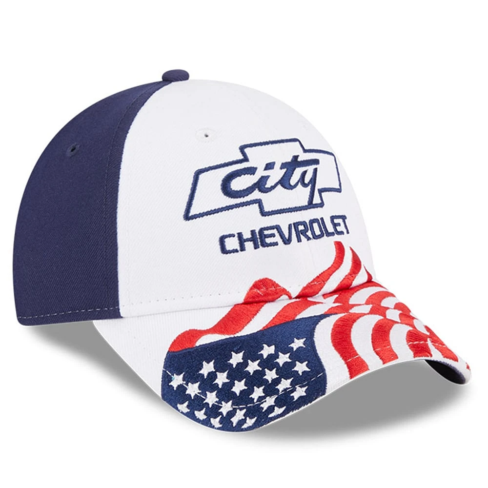 Men's New Era White/Blue City Chevrolet 9FORTY Americana Snapback Adjustable Hat