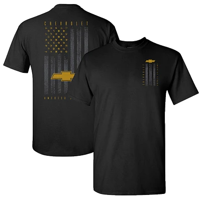 T-shirt noir Next Level pour homme avec drapeau Chevrolet