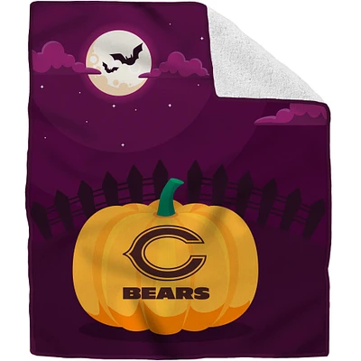 Couverture de jet citrouille d'Halloween Chicago Bears 60'' x 70''