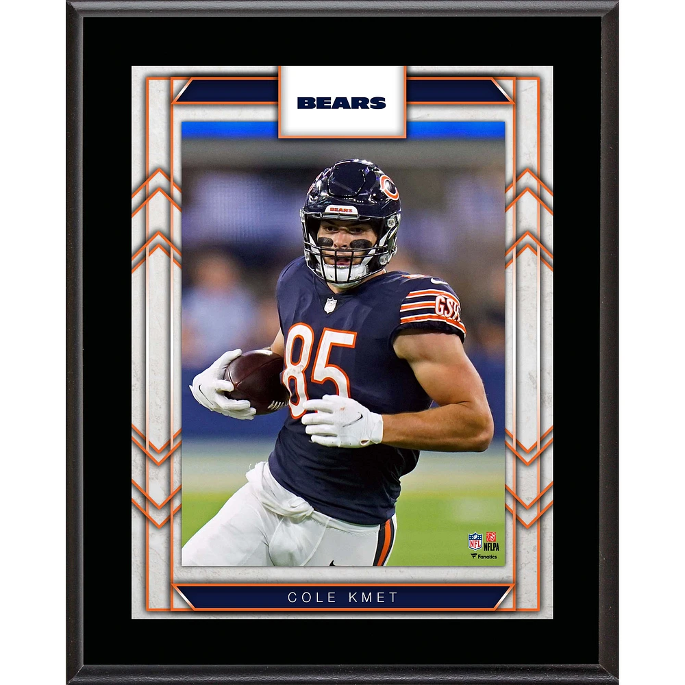 Plaque de joueur sublimée Cole Kmet Chicago Bears 10,5" x 13"