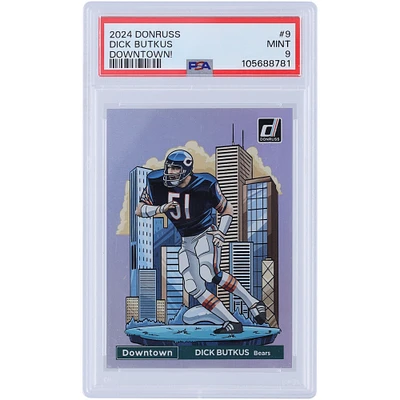 Carte Panini Donruss Downtown n° 9 PSA authentifiée 2024 des Chicago Bears de Dick Butkus
