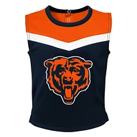 Girls Toddler Navy Chicago Bears Spirit Cheer Two-Piece Cheerleader Set with Bloomers