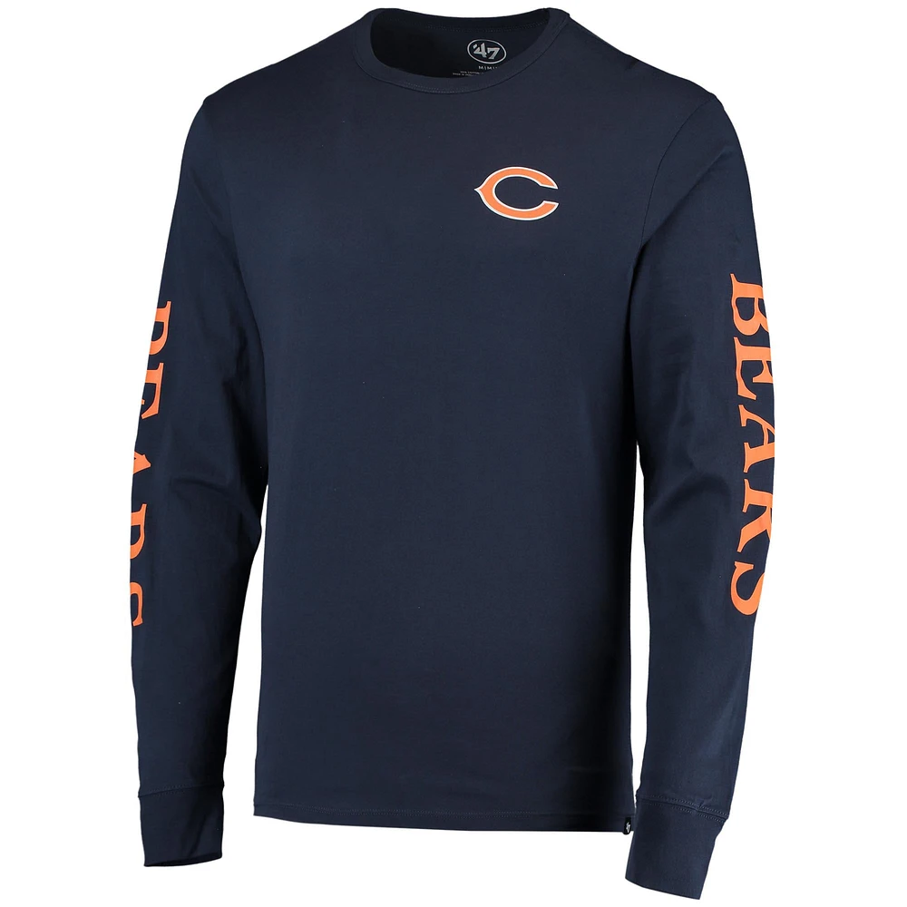 Men's '47 Navy Chicago Bears Franklin Long Sleeve T-Shirt