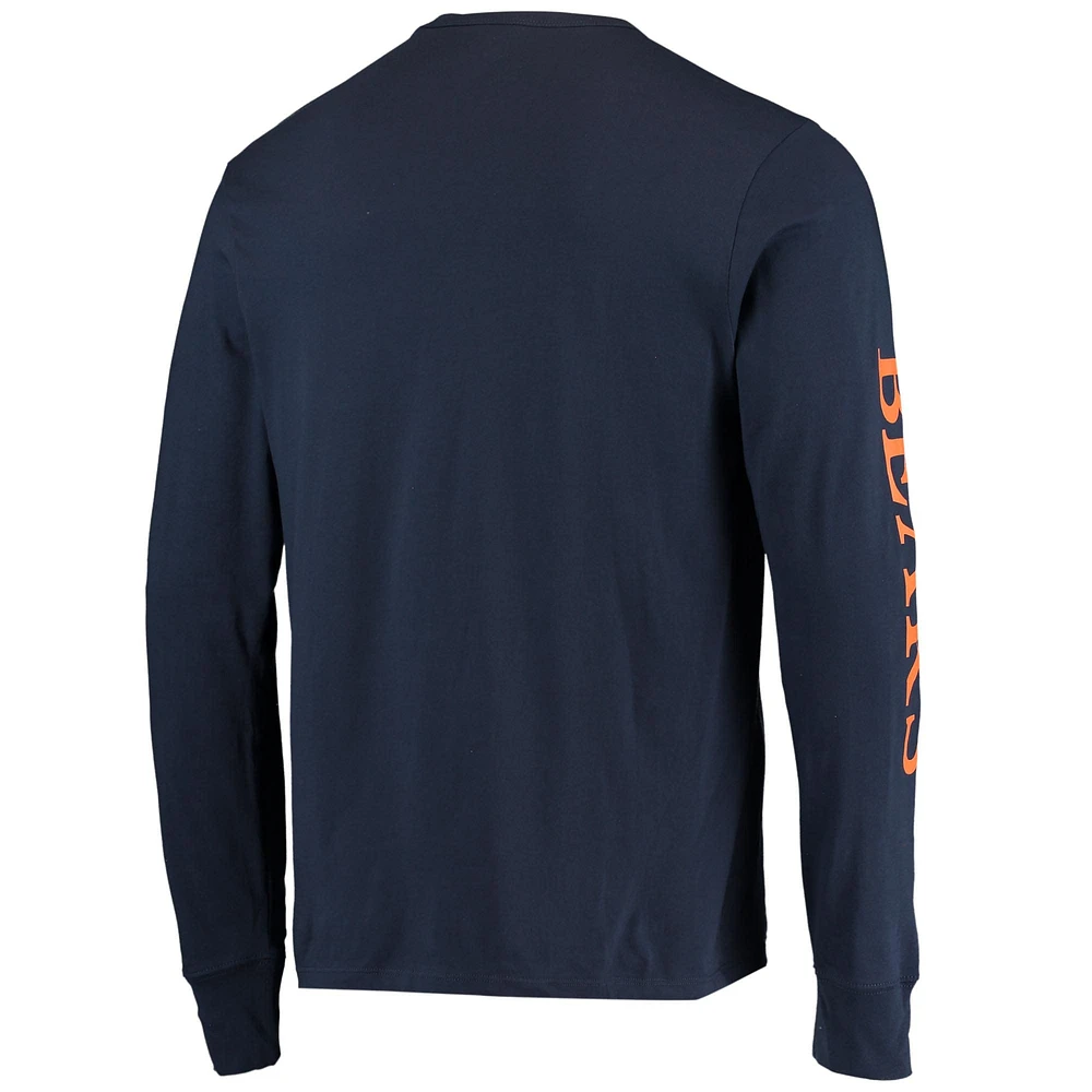 Men's '47 Navy Chicago Bears Franklin Long Sleeve T-Shirt