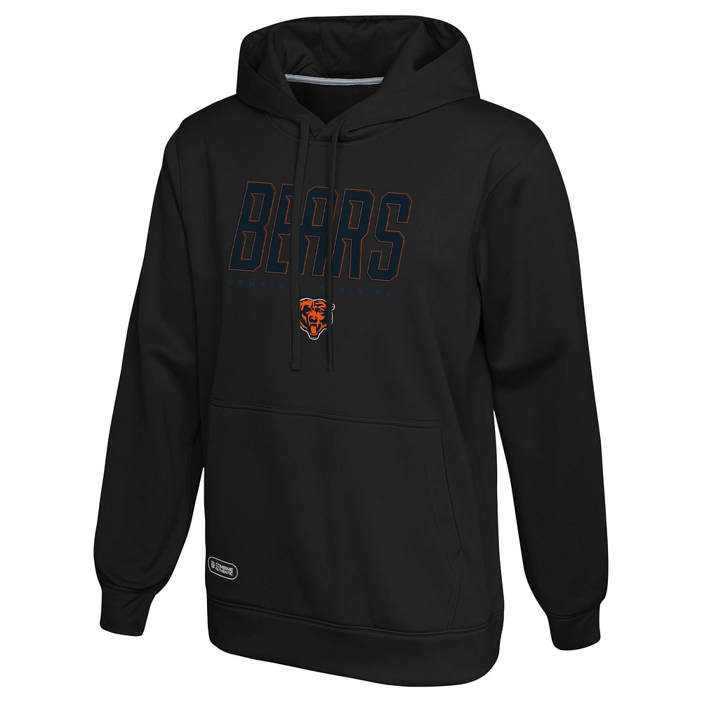 Sweat à capuche authentique noir pour homme des Chicago Bears Combine