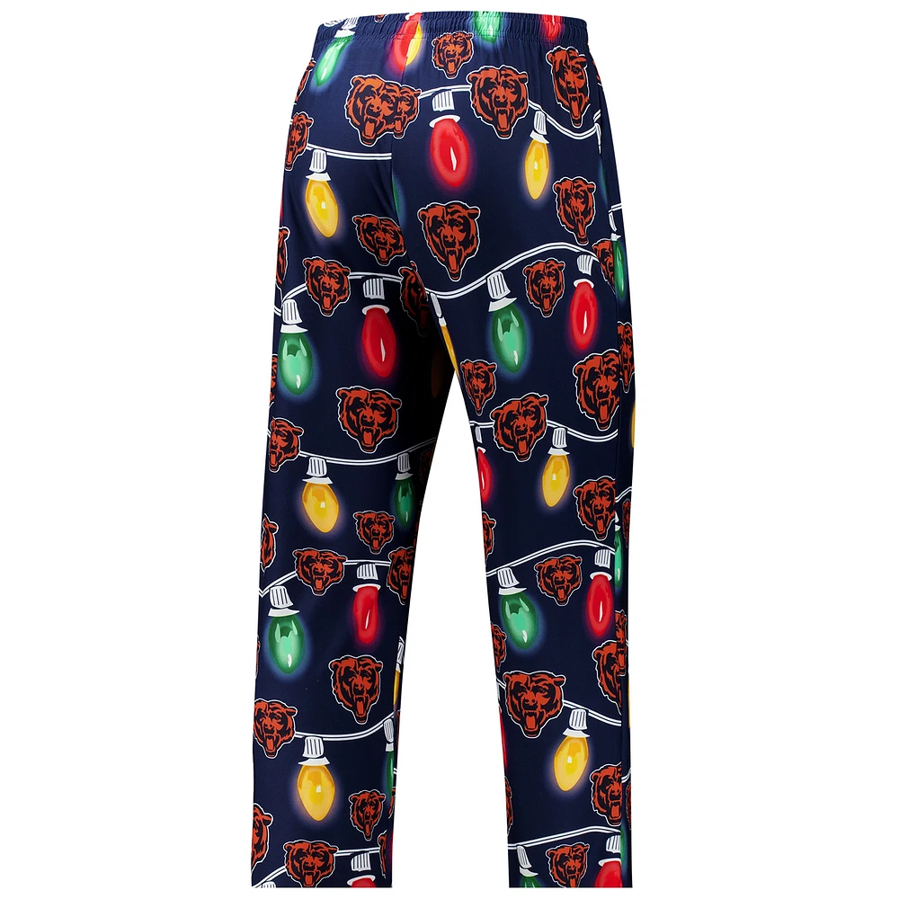 Men's Concepts Sport  Navy Chicago Bears Garland Knit Raglan Long Sleeve T-Shirt and Pants Set