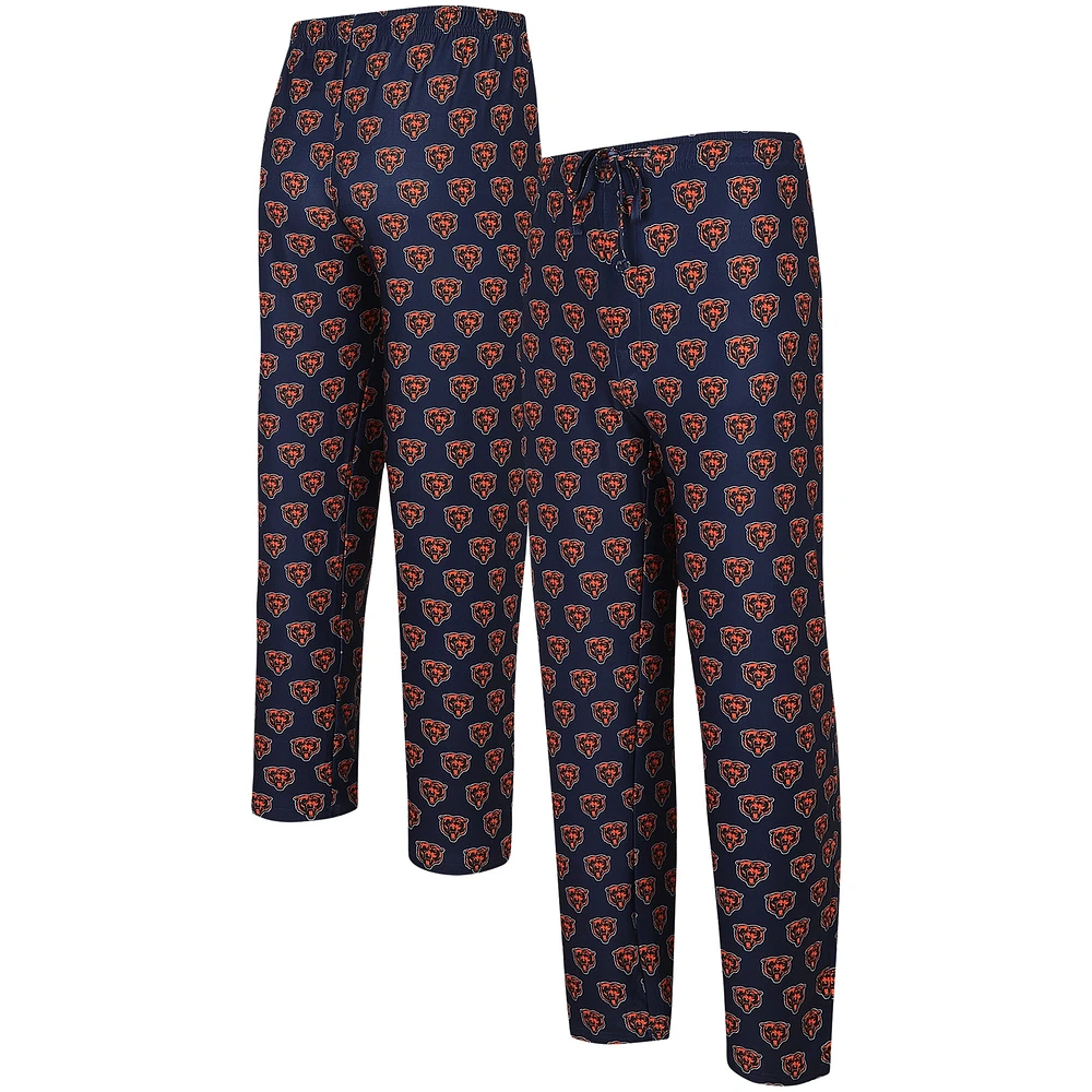Men's Concepts Sport Navy Chicago Bears Gauge Allover Print Knit Pants