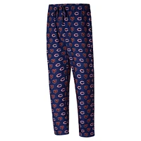 Men's Concepts Sport Navy Chicago Bears Record Allover Print Knit Pants