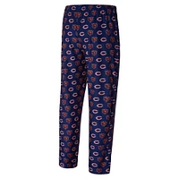 Men's Concepts Sport Navy Chicago Bears Record Allover Print Knit Pants