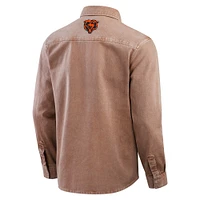 Chemise à manches longues teintée en pièce pour homme de la collection Darius Rucker par Fanatics Brown Chicago Bears