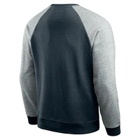 Sweat-shirt à col rond colorblock bleu marine/gris chiné pour homme de la collection Darius Rucker Fanatics des Chicago Bears