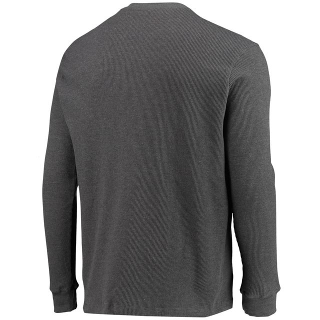 Dunbrooke Heathered Grey Chicago Bears Logo Maverick Thermal Henley T-shirt à manches longues pour hommes