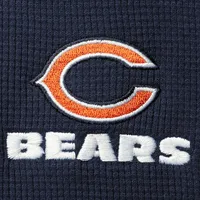 Men's Dunbrooke Navy Chicago Bears Logo Maverick Thermal Henley Long Sleeve T-Shirt