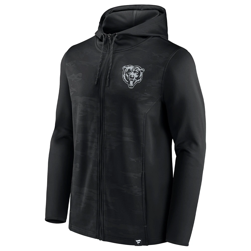 Men's Fanatics Black Chicago Bears Ball Carrier Full-Zip Hoodie