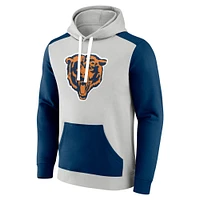 Men's Fanatics Gray/Navy Chicago Bears Gridiron Classics Lost Step Pullover Hoodie