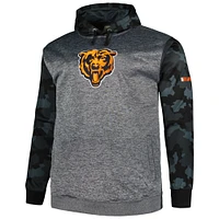 Men's Fanatics Heather Charcoal Chicago Bears Big & Tall Camo Pullover Hoodie