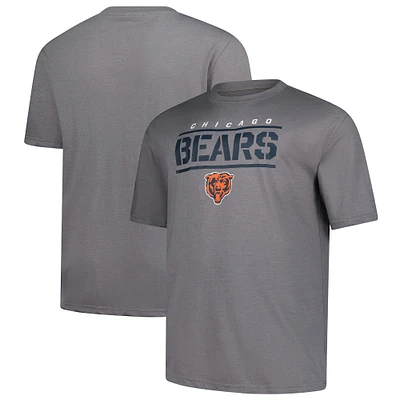 T-shirt Fanatics pour homme, gris chiné, grand et grand, des Chicago Bears