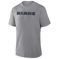 Men's Fanatics Heather Gray Chicago Bears Pass Rush Tri-Blend T-Shirt