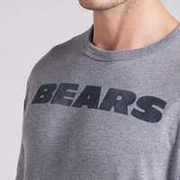 Men's Fanatics Heather Gray Chicago Bears Pass Rush Tri-Blend T-Shirt