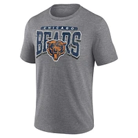 Men's Fanatics Heather Gray Chicago Bears Warped Block Tri-Blend T-Shirt