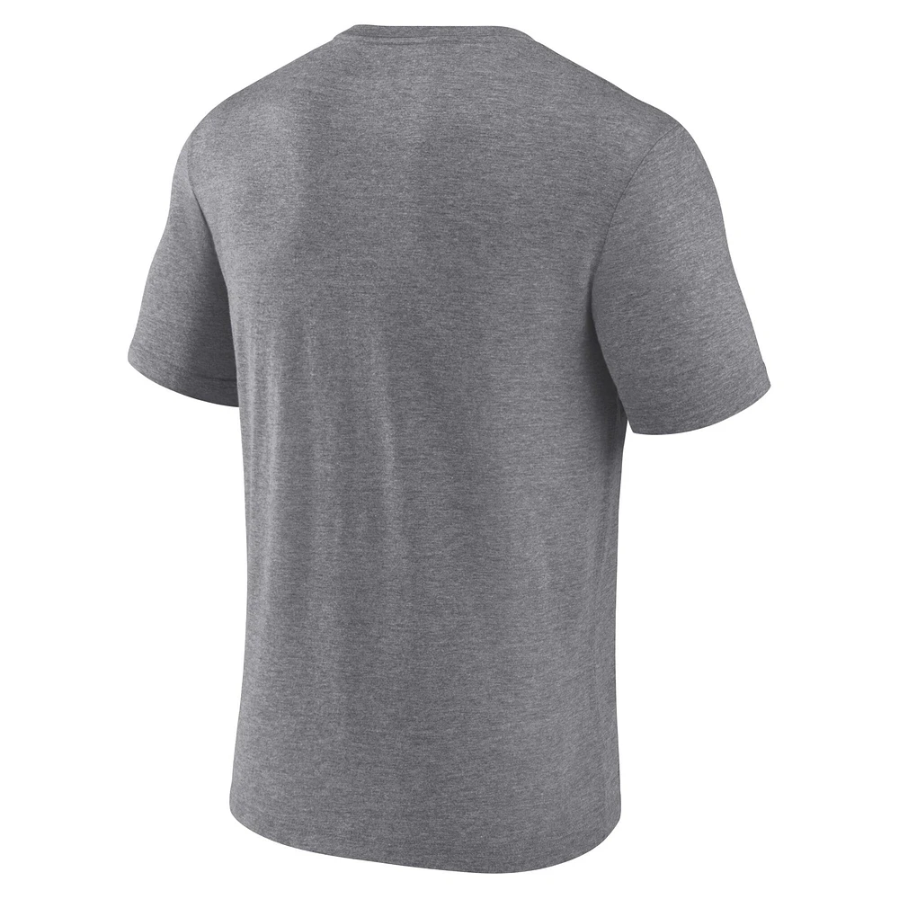 Men's Fanatics Heather Gray Chicago Bears Warped Block Tri-Blend T-Shirt