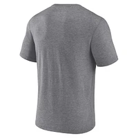 Men's Fanatics Heather Gray Chicago Bears Warped Block Tri-Blend T-Shirt